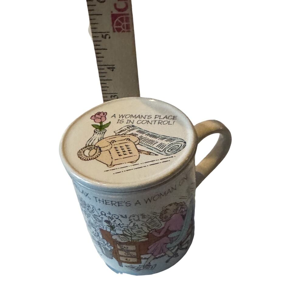Vintage Hallmark Mug Mates Coffee Mug & Coaster A Woman’s Place 1986 Girl Power - Picture 7 of 9